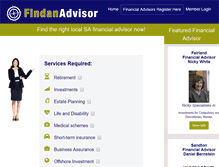 Tablet Screenshot of findanadvisor.co.za